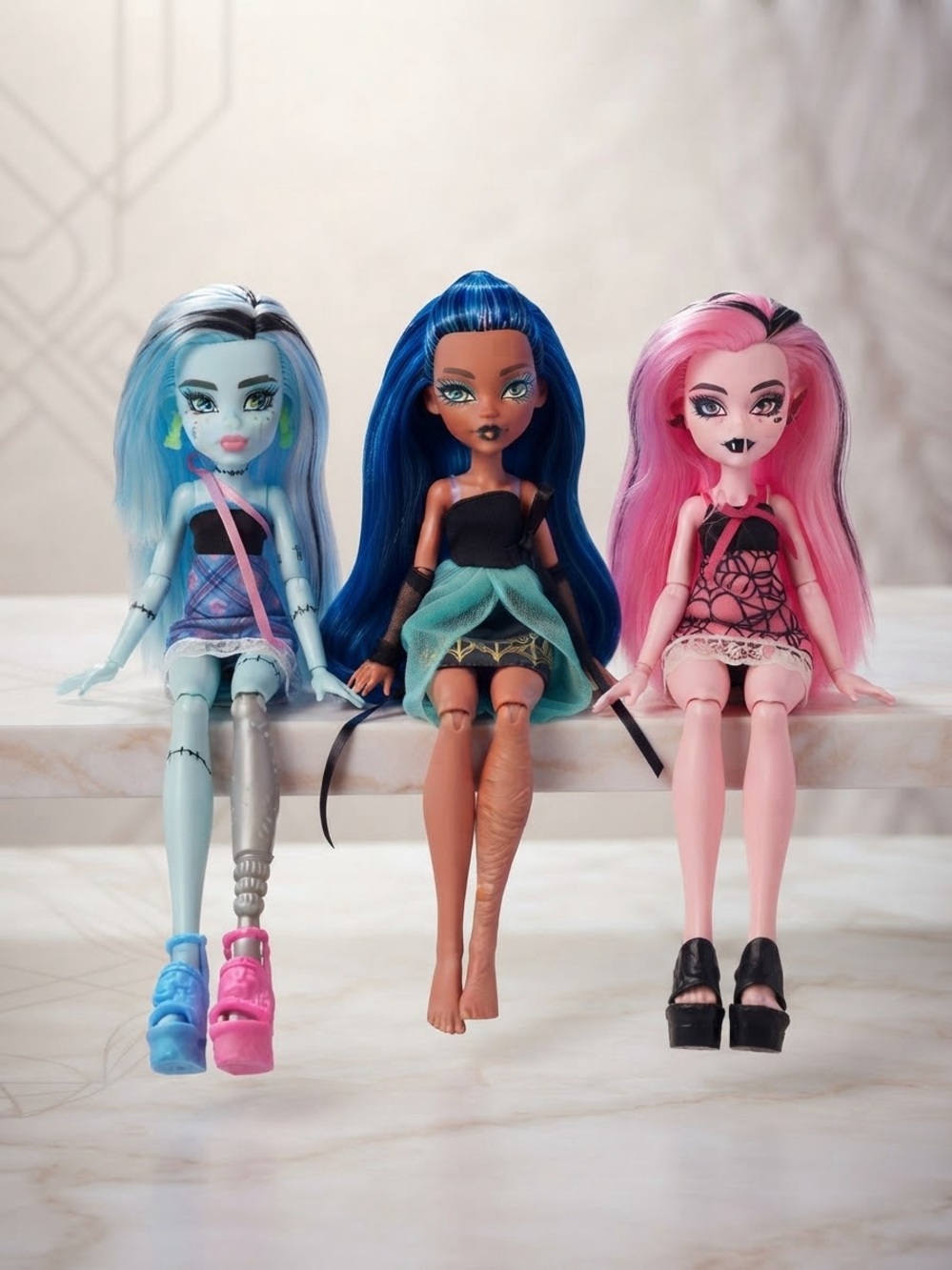 Monster High G3 Doll Lot of 3 - Cleo, Draculaura, Frankie - Incomplete/Loose